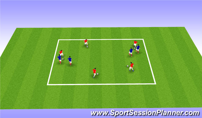 Football/Soccer Session Plan Drill (Colour): Hunting in pairs