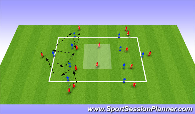 Football/Soccer Session Plan Drill (Colour): passing