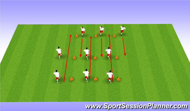 Football/Soccer Session Plan Drill (Colour): Structured Warm-Up