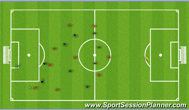 Football/Soccer Session Plan Drill (Colour): Bass back with squared options