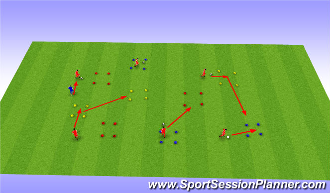 Football/Soccer Session Plan Drill (Colour): Go into squares