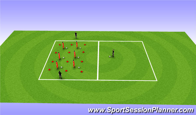 Football/Soccer Session Plan Drill (Colour): Ball mastery