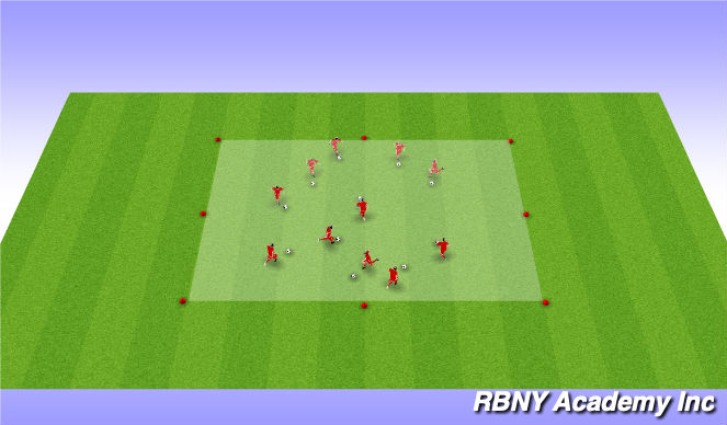 Football/Soccer Session Plan Drill (Colour): 100 Touch Race