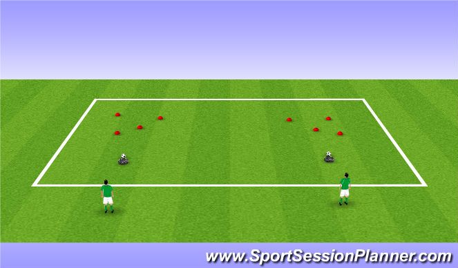 Football/Soccer Session Plan Drill (Colour): Ball to cones