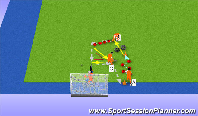 Hockey Session Plan Drill (Colour): Animation 1