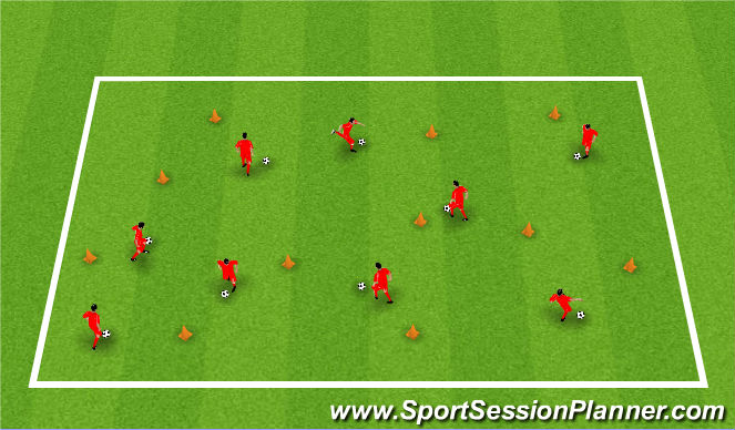 Football/Soccer Session Plan Drill (Colour): Warm-up/Arrival