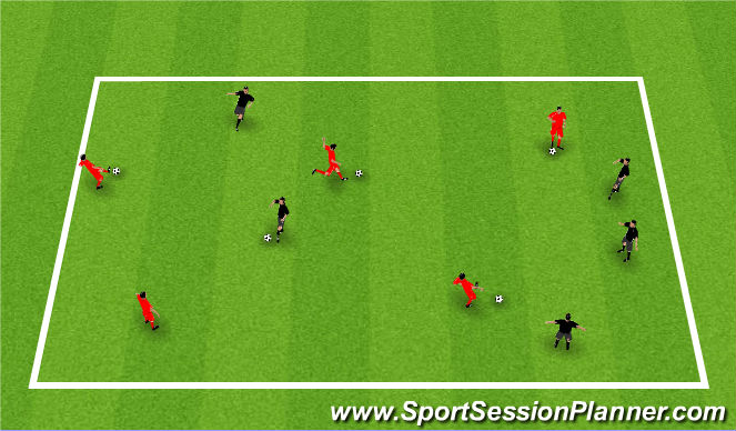 Football/Soccer Session Plan Drill (Colour): Passing and Recieving in Pairs