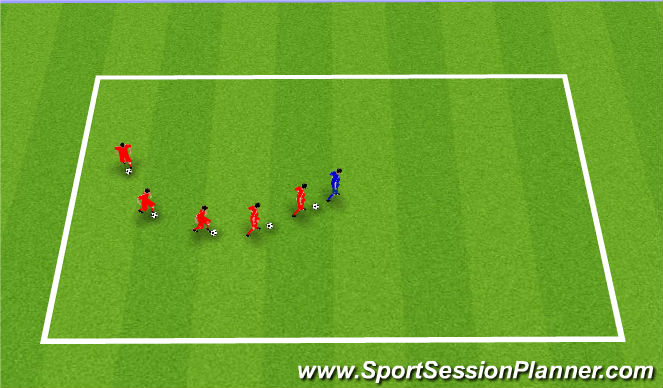 Football/Soccer Session Plan Drill (Colour): Follow The Leader. Wąż.