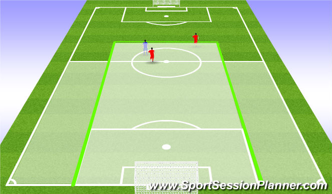 Football/Soccer Session Plan Drill (Colour): 9v9 (2 at the back)