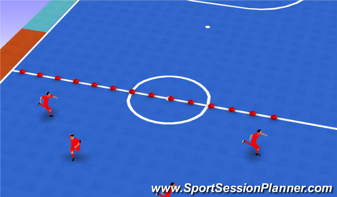 Futsal Session Plan Drill (Colour): Warm up