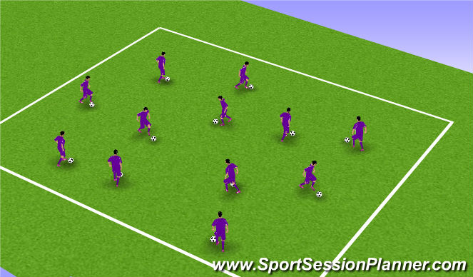 Football/Soccer Session Plan Drill (Colour): Warm up