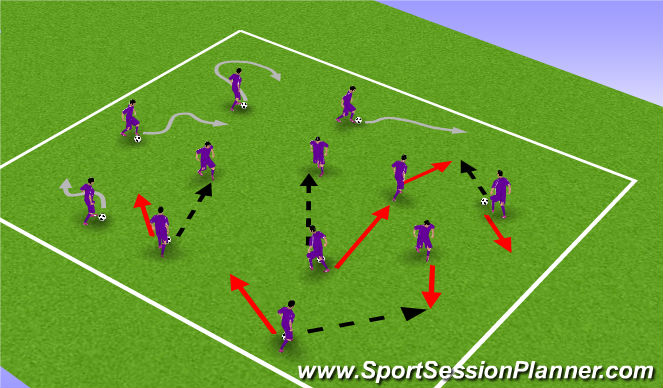 Football/Soccer Session Plan Drill (Colour): Warm up3