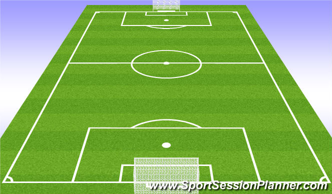 Football/Soccer Session Plan Drill (Colour): 11v11 (4 at the back)