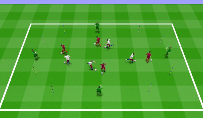 Football/Soccer Session Plan Drill (Colour): 1 v 1 Skill Introduction