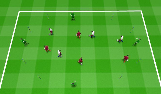 Football/Soccer Session Plan Drill (Colour): 1 v 1 Skill Intro II