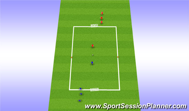 Football/Soccer Session Plan Drill (Colour): Dribbling Grid Set Up