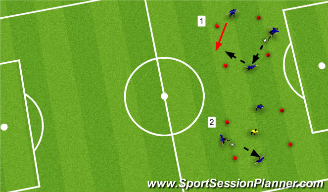 Football/Soccer Session Plan Drill (Colour): 10x10 angles