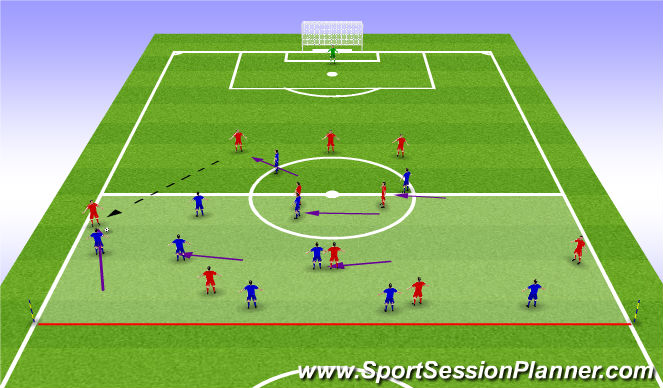 Football/Soccer Session Plan Drill (Colour): Press