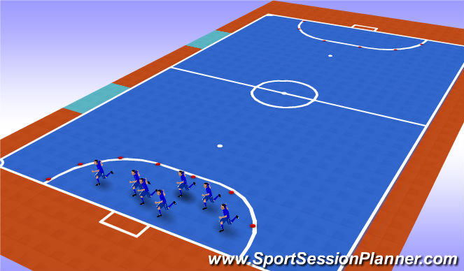 Futsal Session Plan Drill (Colour): Warm Up