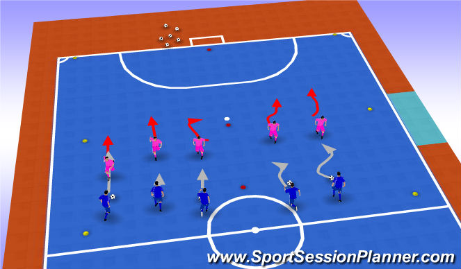 Futsal Session Plan Drill (Colour): Warm Up