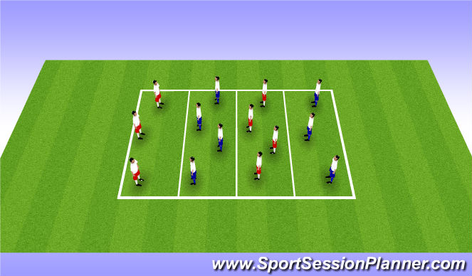 Football/Soccer Session Plan Drill (Colour): Possession, Def Blocks