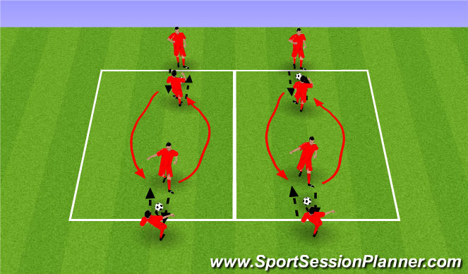 Football/Soccer Session Plan Drill (Colour): 4 Player Passing