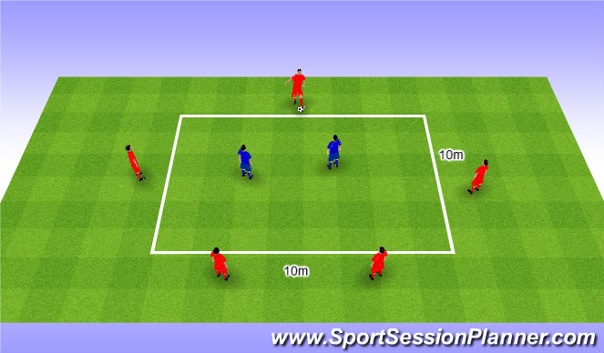 Football/Soccer Session Plan Drill (Colour): Rondo 5v2. Dziadek 5v2