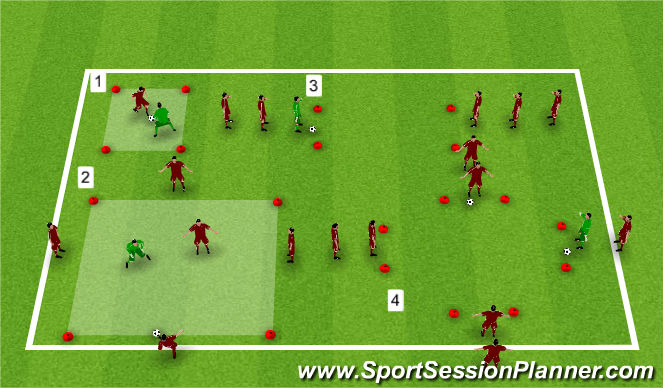 Football/Soccer Session Plan Drill (Colour): Warm-up/Activation