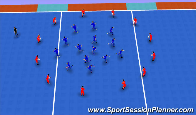 Futsal Session Plan Drill (Colour): Warm-up