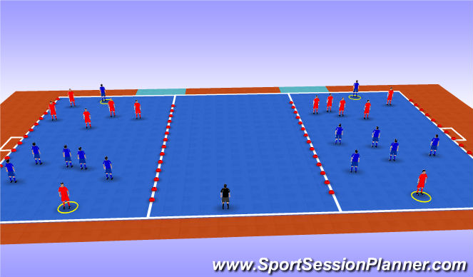 Futsal Session Plan Drill (Colour): Conditioned game