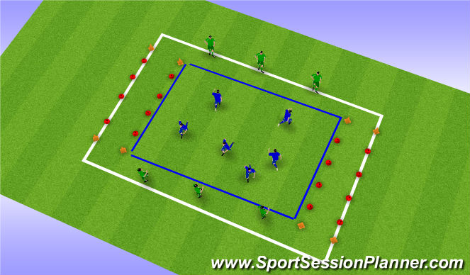 Football/Soccer Session Plan Drill (Colour): Spel tegen de papa/mama's