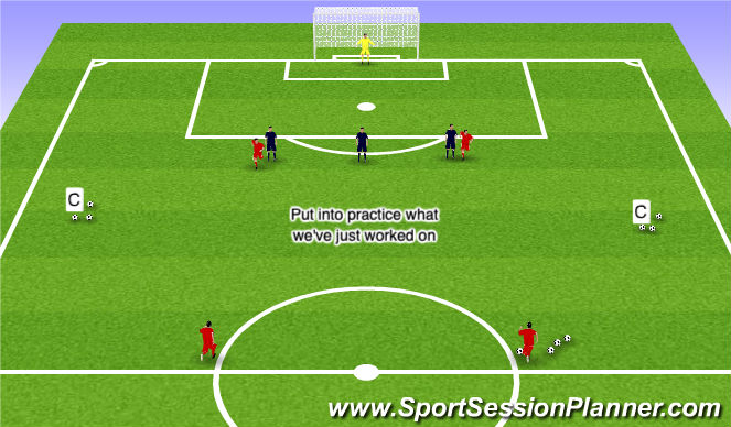 Football/Soccer Session Plan Drill (Colour): 4v3