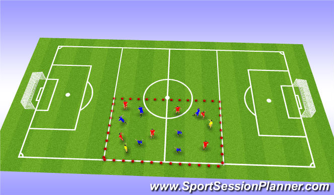Football/Soccer Session Plan Drill (Colour): 6v6 +2 Possession Drill