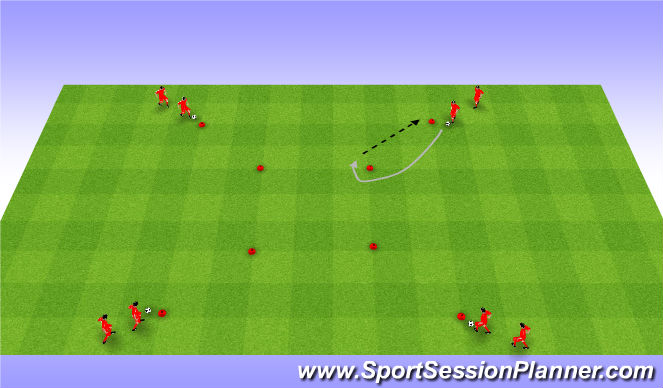 Football/Soccer Session Plan Drill (Colour): Warm up. Rozgrzewka.