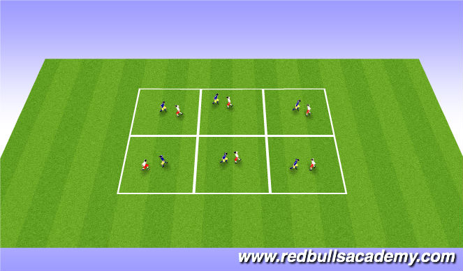 Football/Soccer Session Plan Drill (Colour): Fencing warn-up(body shape)