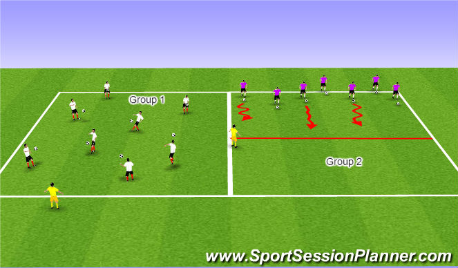 Football/Soccer Session Plan Drill (Colour): Phase1 - Warm-Up