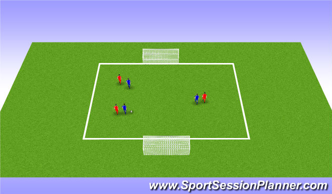 Football/Soccer Session Plan Drill (Colour): 4v4 game me