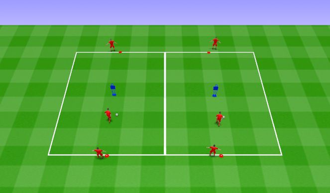 Football/Soccer Session Plan Drill (Colour): Dribbling Option 6