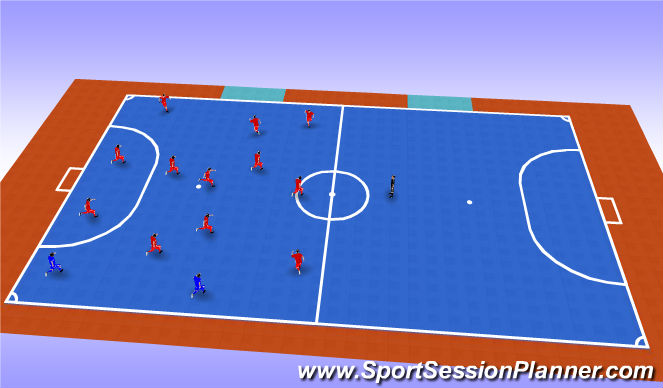 Futsal Session Plan Drill (Colour): Warm up