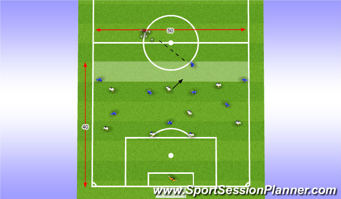 Football/Soccer Session Plan Drill (Colour): 8v8+1G easier