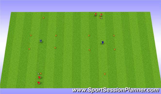 Football/Soccer Session Plan Drill (Colour): Passing moves - Go around the player in the box