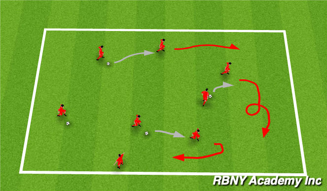 Football/Soccer Session Plan Drill (Colour): Shadow Dribbling