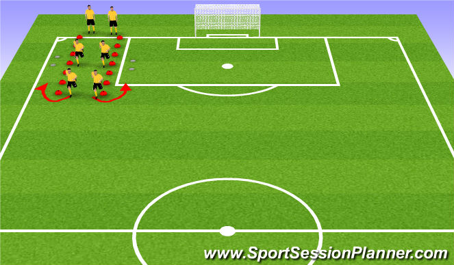 Football/Soccer Session Plan Drill (Colour): Warm down