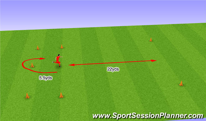 Football/Soccer Session Plan Drill (Colour): Yo-Yo Intermittent Recovery Test