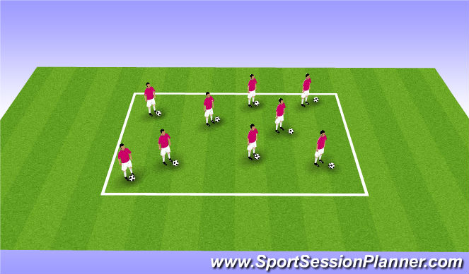 Football/Soccer Session Plan Drill (Colour): Warm up