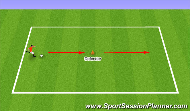 Football/Soccer Session Plan Drill (Colour): 1 v Cone