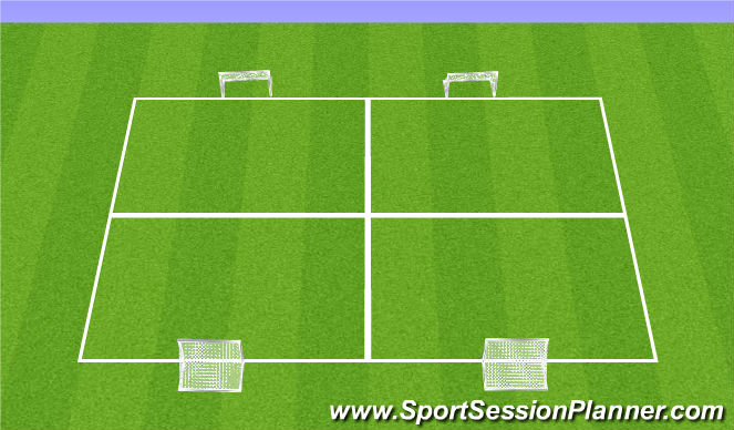 Football/Soccer Session Plan Drill (Colour): 4 goal peneration game