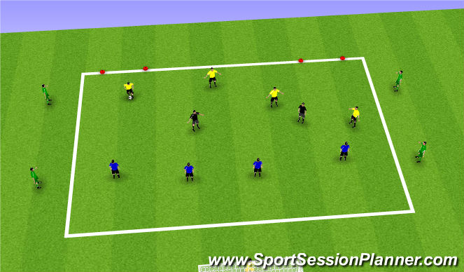 Football/Soccer Session Plan Drill (Colour): 6v4 + 4