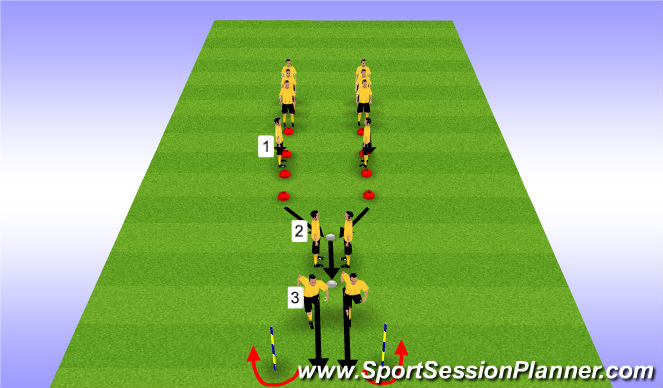 Football/Soccer Session Plan Drill (Colour): Fast feet, lateral movement and sprint