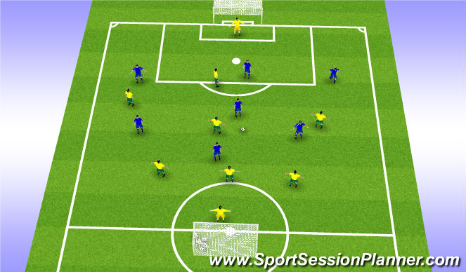 Football/Soccer Session Plan Drill (Colour): 8 v 8 Game